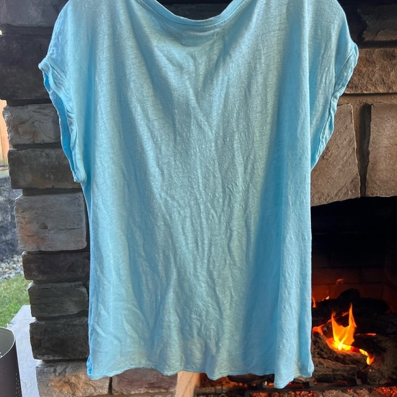 Two 100 % Linen Muscle Tee Wrap Front lot - Picture 2 of 7